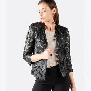 Unique leather studio leaves jacket size 44
